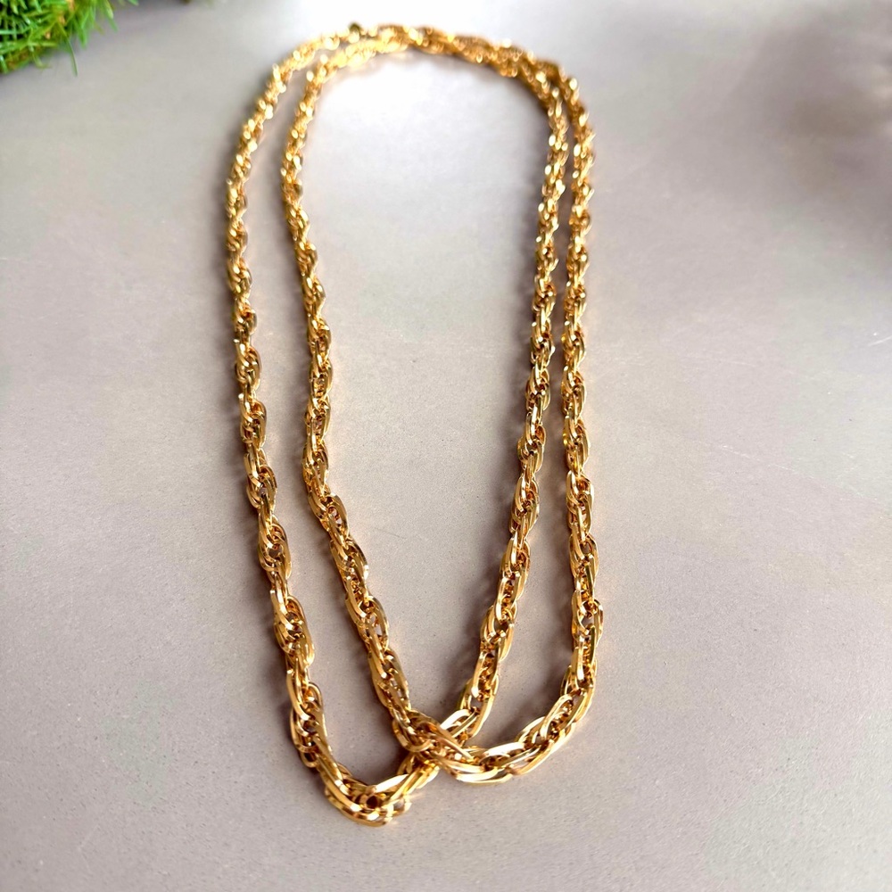Monet Gold-Tone Twisted Chain Necklace Extra Long
